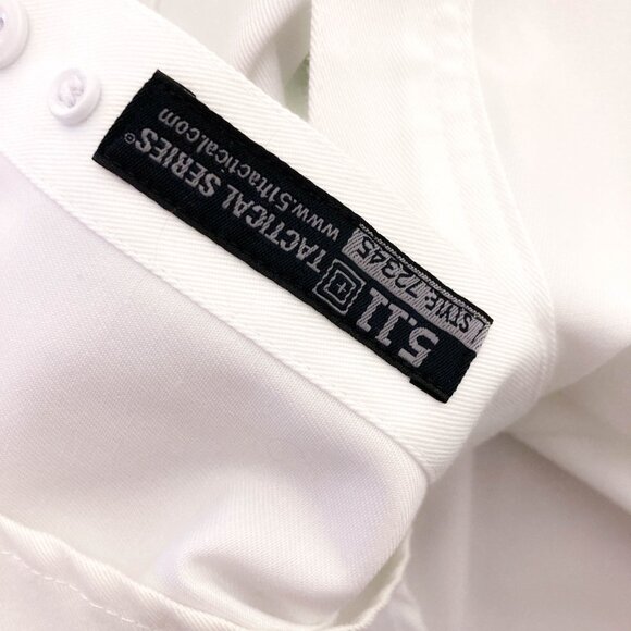 Mens uniform long sleeve shirt zip closure button down L White - Picture 13 of 15